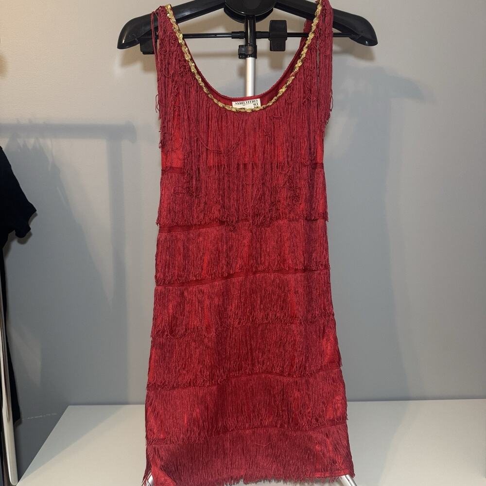 Vintage California Costume Red Flapper Dress Adult Small Great Gatsby 1920s